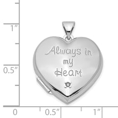 Sterling Silver Rhod-plated & Gold-tone Always In My Heart Dia Heart Locket QLS602