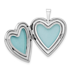 Sterling Silver Rhod-pltd 20mm LOVE TO THE MOON Diamond Heart Locket QLS820