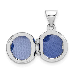 Sterling Silver Rhodium-plated Polished Domed 10mm Round Locket QLS839