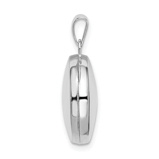 Sterling Silver Rhodium-plated Polished Domed 16mm Round Locket QLS840