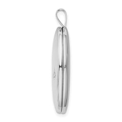 Sterling Silver Rhod-pltd 20mm LOVE TO THE MOON Diamond Oval Locket QLS850