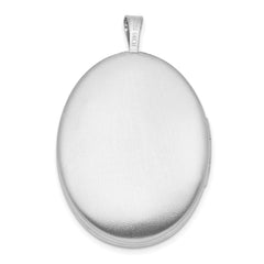 Sterling Silver Rhod-pltd 20mm LOVE TO THE MOON Diamond Oval Locket QLS850