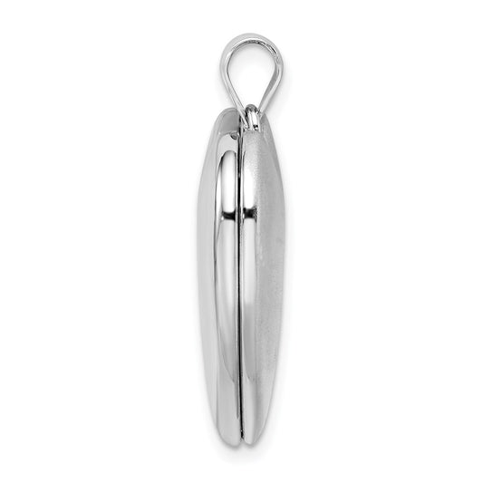 Sterling Silver Rhod-plated Satin/Pol Paw Prints Ash Holder Heart Locket QLS879