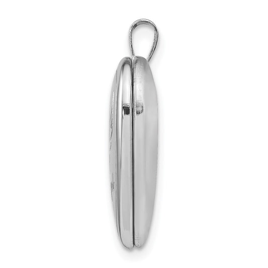 Sterling Silver Rhodium-plated 21mm Polished My Angel Heart Locket QLS893