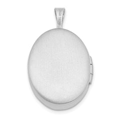 Sterling Silver Rhodium-plated 19mm Diamond Angel Wings Oval Locket QLS898