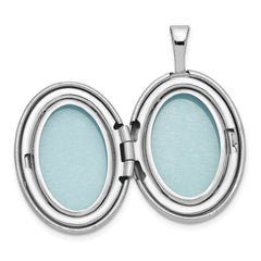 Sterling Silver Rhodium-plated 19mm Diamond Angel Wings Oval Locket QLS898