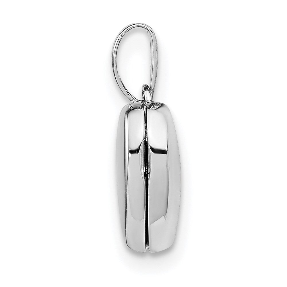 Sterling Silver Rhodium-plated Polished 10mm Heart Locket QLS911
