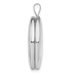Sterling Silver Rhodium-plated Tree Design Round Locket QLS923