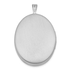 Sterling Silver RH 26mm Satin / Polished Enameled Flower D/C Oval Locket QLS927