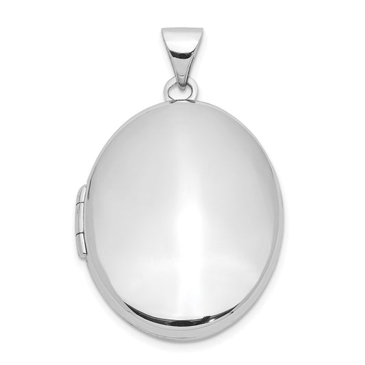 Sterling Silver Rhodium-plated Oval 23mm Locket QLS928