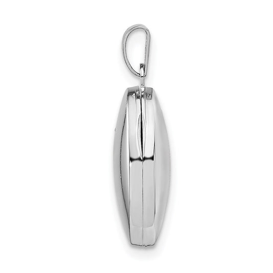 Sterling Silver Rhodium-plated Polished 17mm Domed Oval Locket QLS931