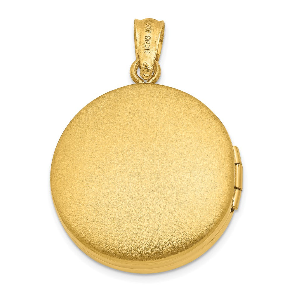 Sterling Silver 20mm Gold-plated Polished Diamond Accent Round Locket QLS939