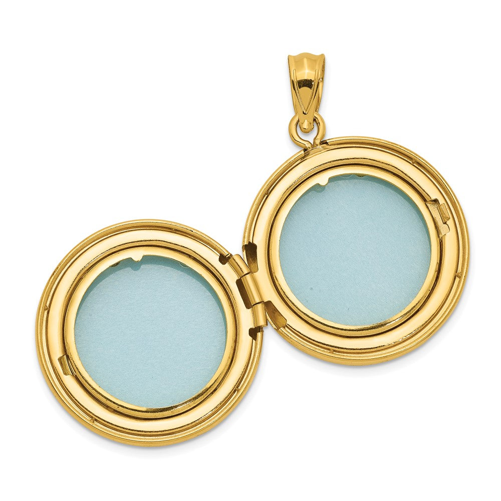 Sterling Silver 20mm Gold-plated Polished Diamond Accent Round Locket QLS939