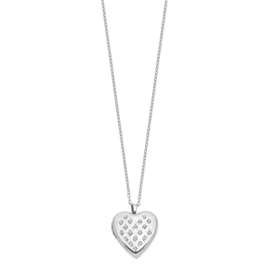 Diamond Fascination Diamond Mystique Sterling Silver Platinum-plated Diamond Heart Locket QLS945