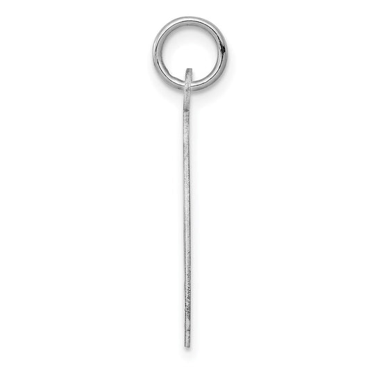 Sterling Silver Rhodium-plated Engraveable Girl Disc Charm QM312