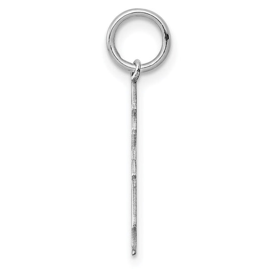 Sterling Silver Rhod-plated Eng. Girl Polished Front/Back Disc Charm QM330