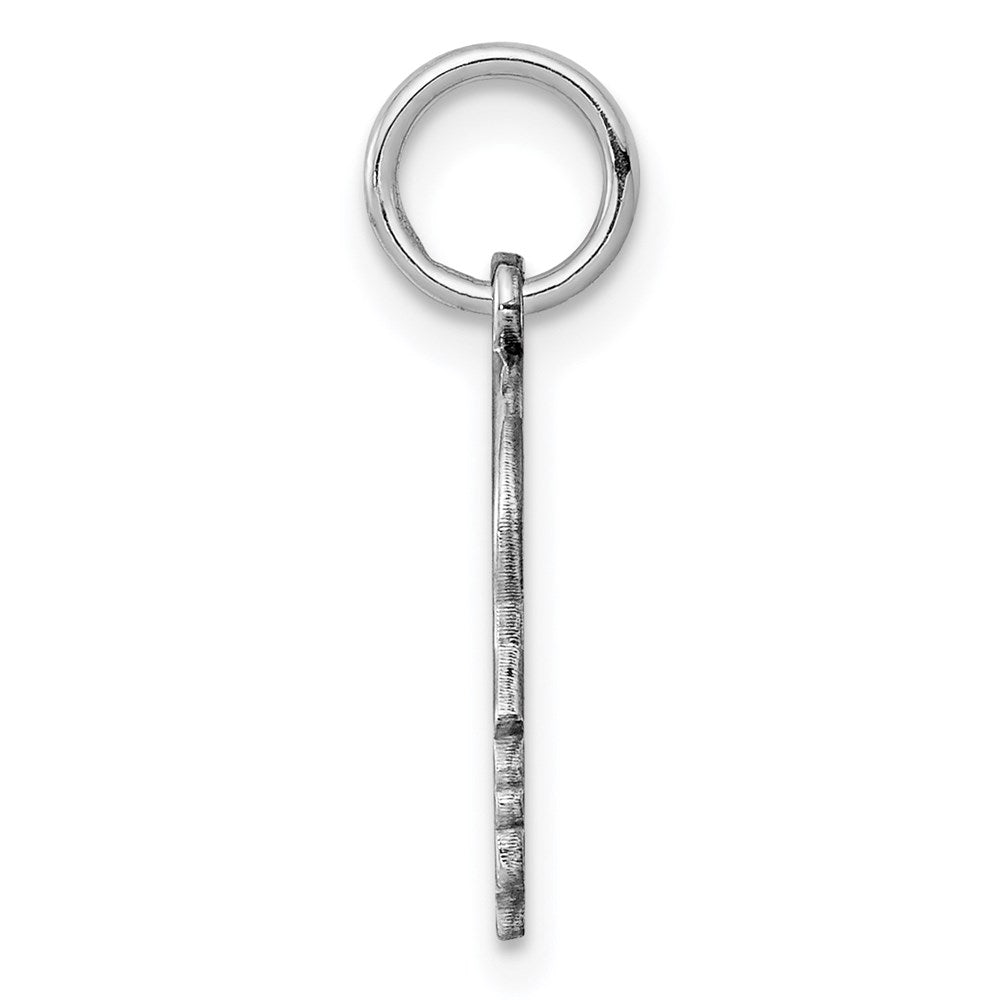 Sterl Silver Rh-plt Engraveable Boy Polished Front/Satin Back Disc Charm QM347