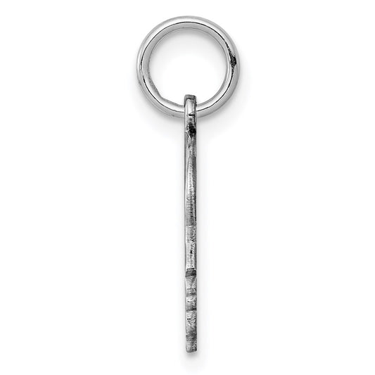 Sterl Silver Rh-plt Engraveable Boy Polished Front/Satin Back Disc Charm QM347