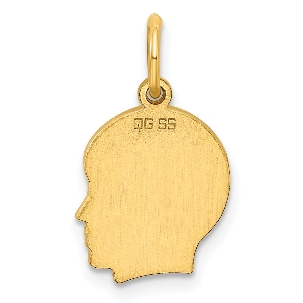 Sterling Silver GP Engraveable Boy Polished Disc Charm QM347G