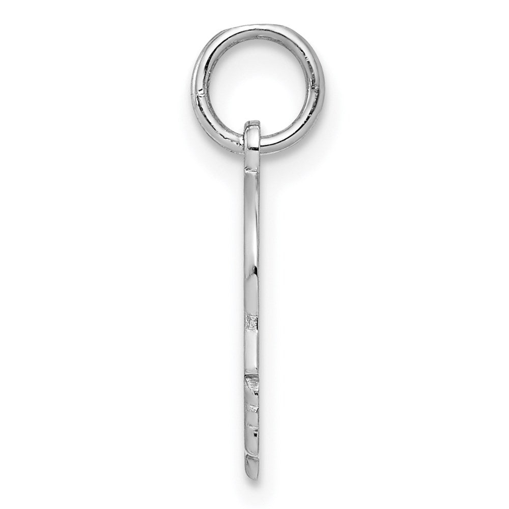 Sterl Silver Rh-plt Engraveable Boy Polished Front/Satin Back Disc Charm QM348