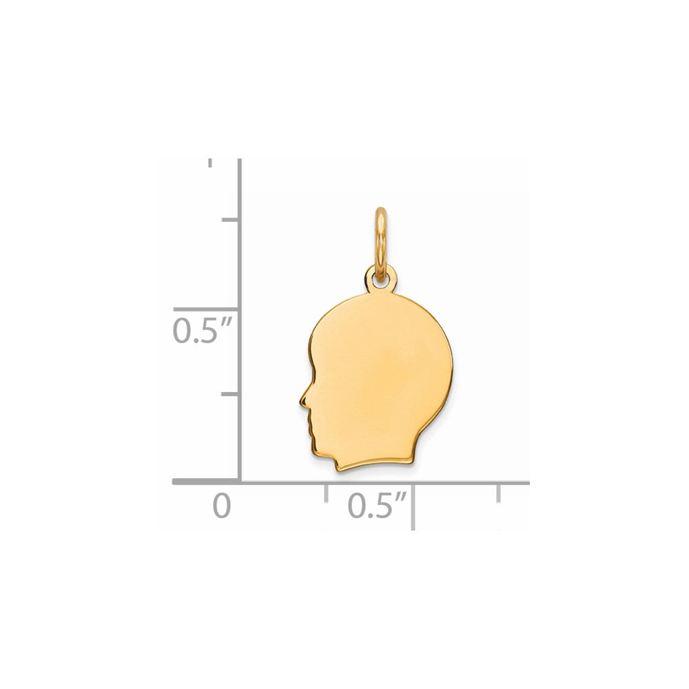 Sterling Silver GP Engraveable Boy Polished Disc Charm QM348G