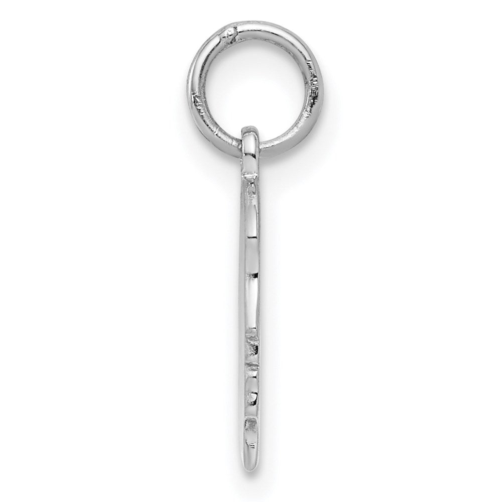 Sterling Silver Rh-plt Engraveable Girl Disc Charm Polish on Front/Back QM349