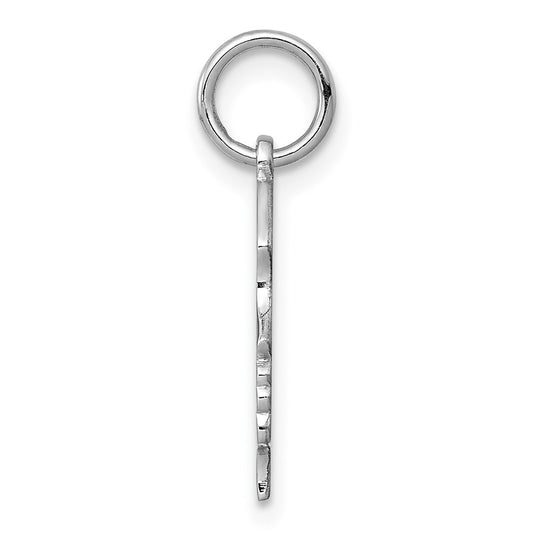 Sterl Silver Rh-plt Engraveable Girl Polished Front/Satin Back Disc Charm QM353