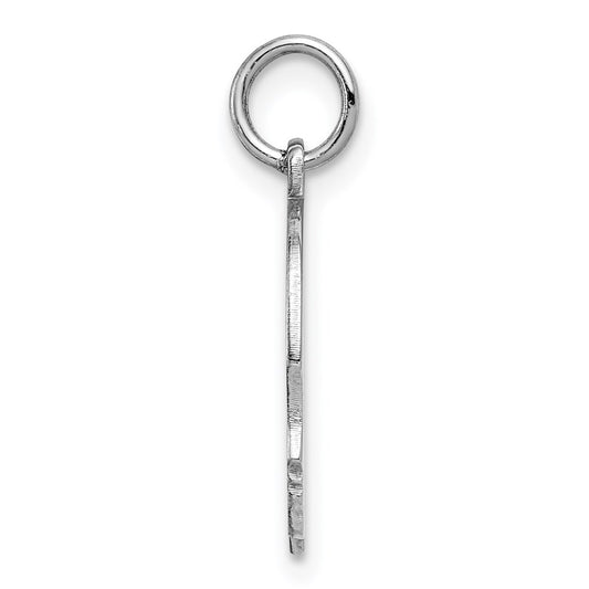 Sterl Silver Rh-plt Engraveable Boy Polished Front/Satin Back Disc Charm QM354