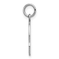 Sterl Silver Rh-plt Engraveable Boy Polished Front/Satin Back Disc Charm QM354