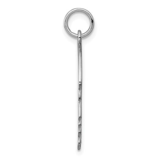Sterling Silver Rhod-plate Eng. Boy Polish Front/Satin Back Disc Charm QM358