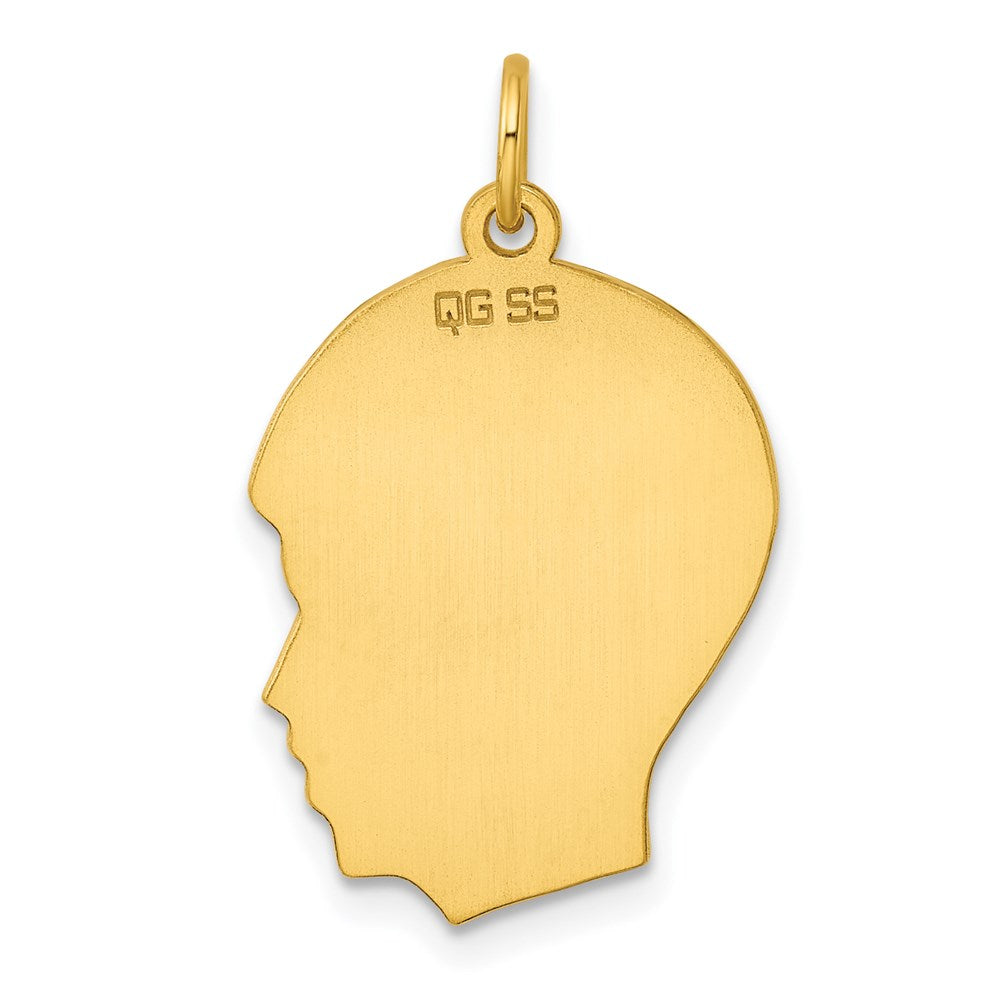 Sterling Silver GP Engraveable Boy Polished Disc Charm QM358G