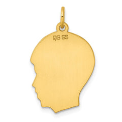 Sterling Silver GP Engraveable Boy Polished Disc Charm QM358G