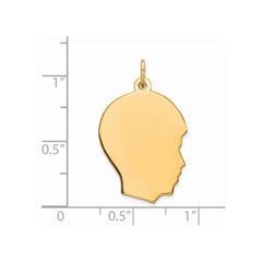 Sterling Silver GP Engraveable Boy Polished Disc Charm QM358G