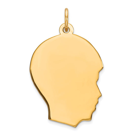Sterling Silver GP Engraveable Boy Polished Disc Charm QM358G