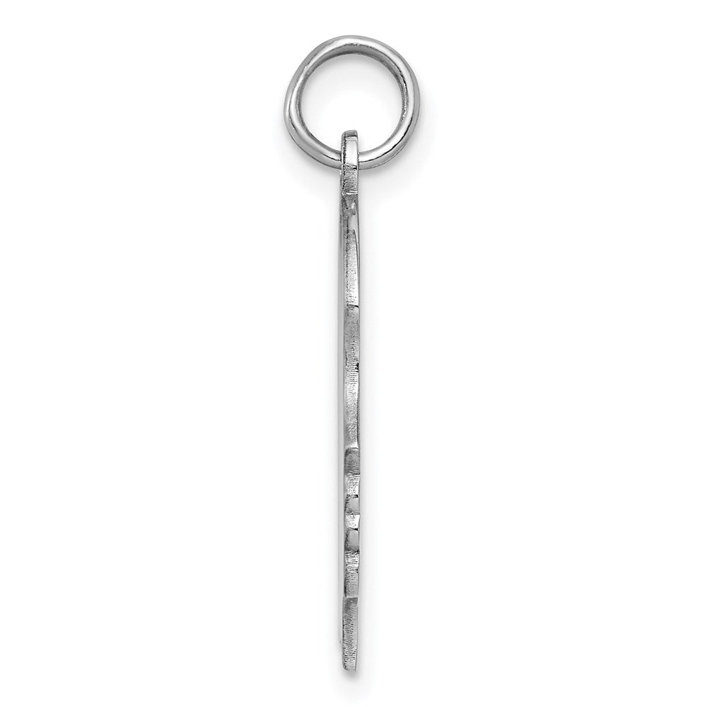 Sterling Silver Rhod-plate Eng. Girl Polished Front/Satin Back Disc Charm QM361