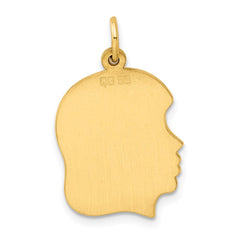 Sterling Silver GP Engraveable Girl Polished Disc Charm QM361G