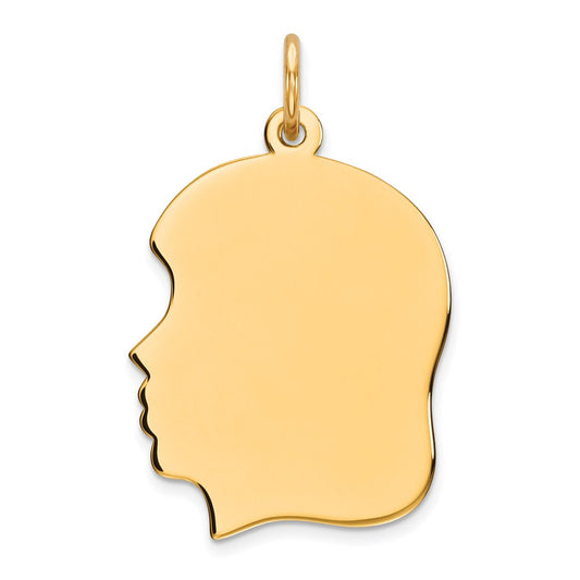 Sterling Silver GP Engraveable Girl Polished Disc Charm QM361G