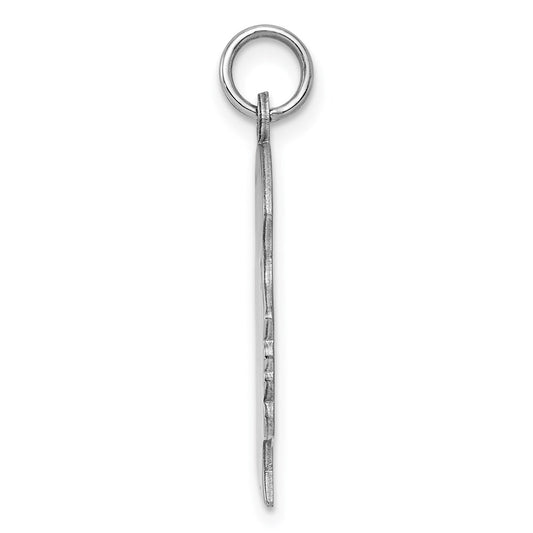Sterling Silver Rhod-plated ENG. Girl Polished Front/Satin Back Disc Charm QM368