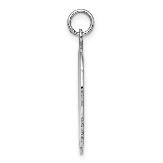 Sterling Silver Rhod-plated ENG. Boy Polished Front/Satin Back Disc Charm QM369