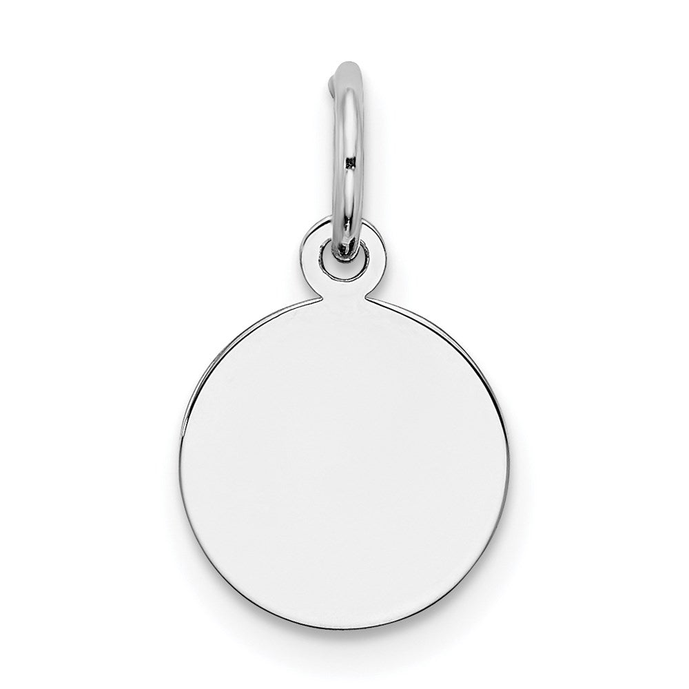 SS Rh-plt Engraveable Round Polished Front/Satin Back Disc Charm QM370