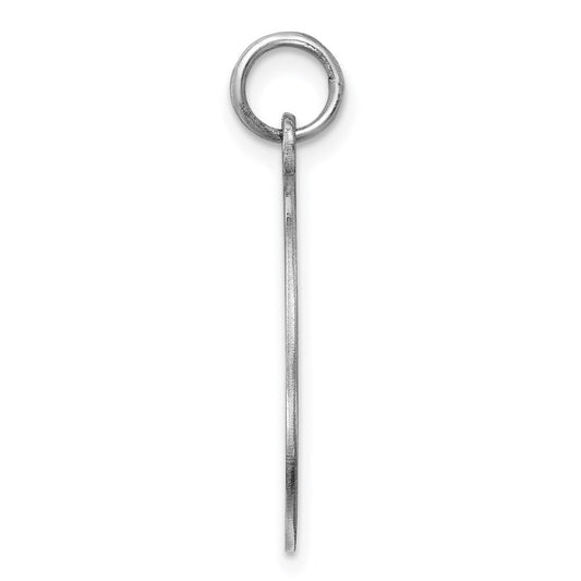 Sterling Silver Rh-plt Engraveable Round Polished Front/Back Disc Charm QM372