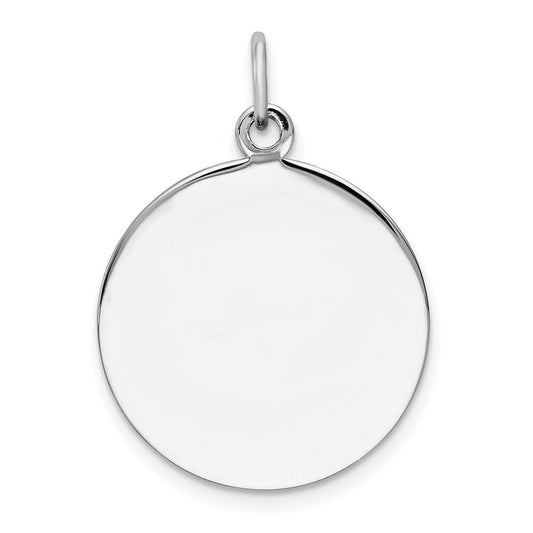 Sterling Silver Rh-plt Engraveable Round Polished Front/Back Disc Charm QM372