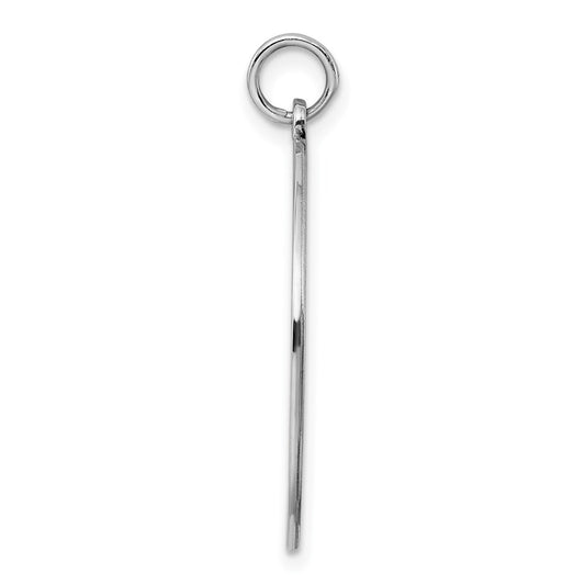 Sterling Silver Rhod-plated Eng. Rnd Polish Front/Back Disc Charm QM374