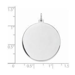 Sterling Silver Rhod-plated Eng. Rnd Polish Front/Satin Back Disc Charm QM374