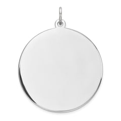 Sterling Silver Rhod-plated Eng. Rnd Polish Front/Back Disc Charm QM374