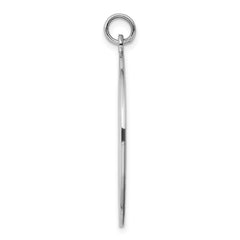 Sterling Silver Rhod-plated Eng. Rnd Polish Front/Satin Back Disc Charm QM376