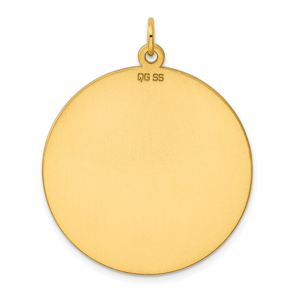 Sterling Silver GP Engraveable Round Polished Disc Charm QM376G