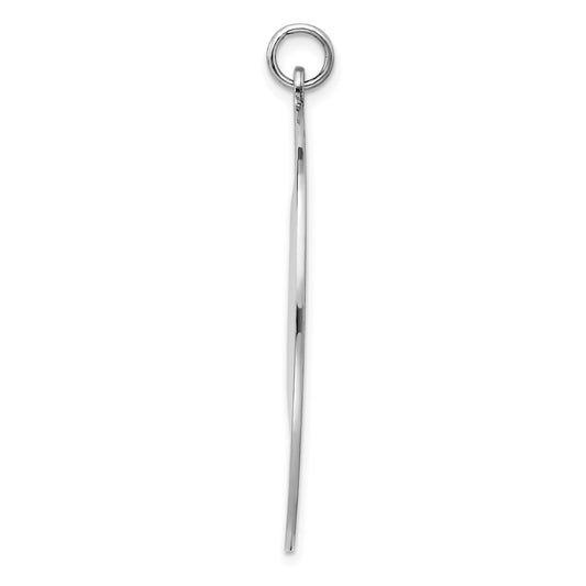 Sterling Silver Rhod-plated Eng. Rnd Polish Front/Back Disc Charm QM377