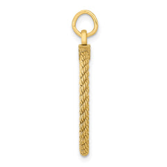 SS Gold Plate Engraveable Round with Rope Polished Front/Satin Back Disc QM385G_18