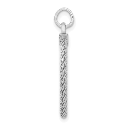 SS Rh-plt Engraveable Round with Rope Polished Front/Satin Back Disc QM385_18